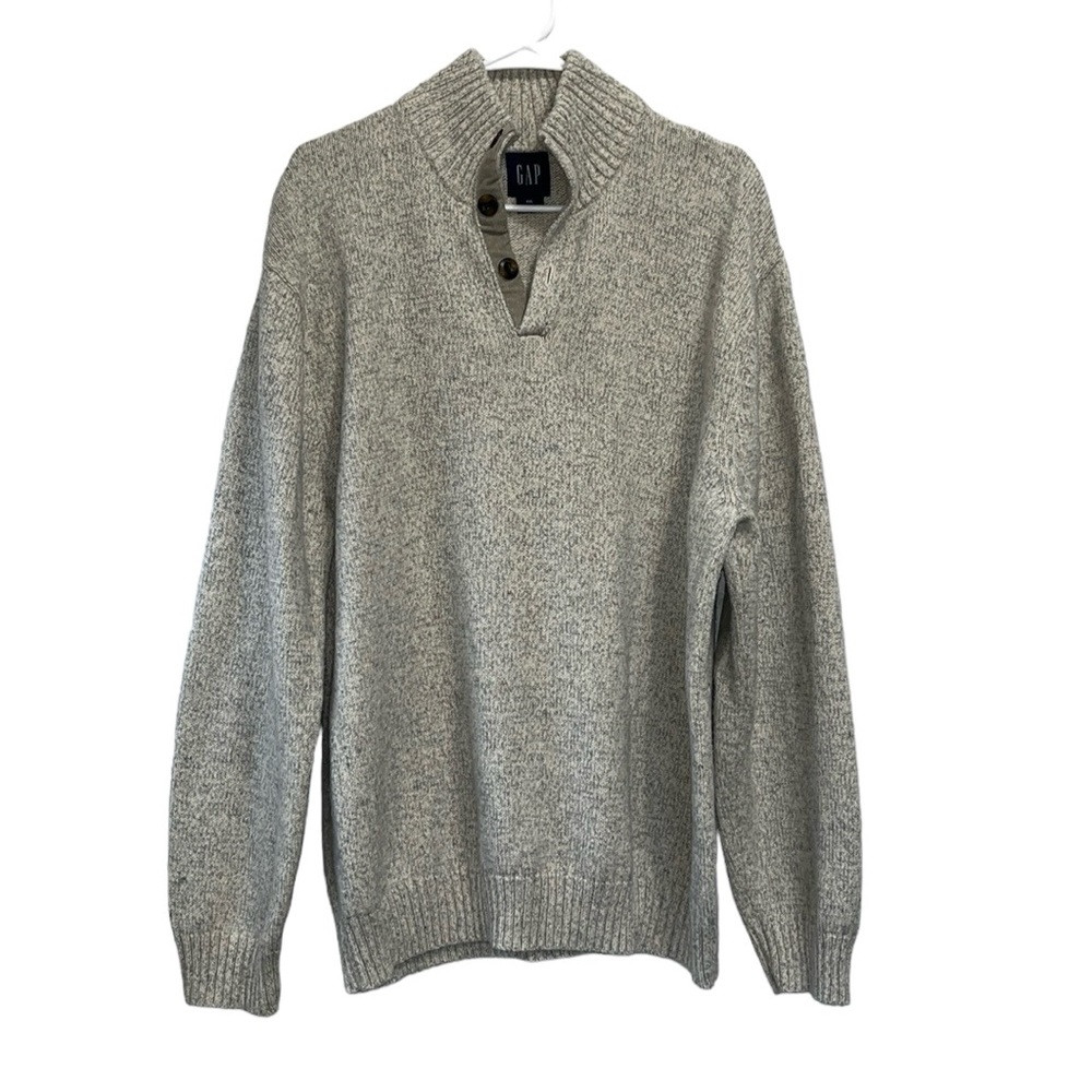 GAP Sandstone Wool Blend Knit Sweater with Corduroy Elbow Patches Size XXL